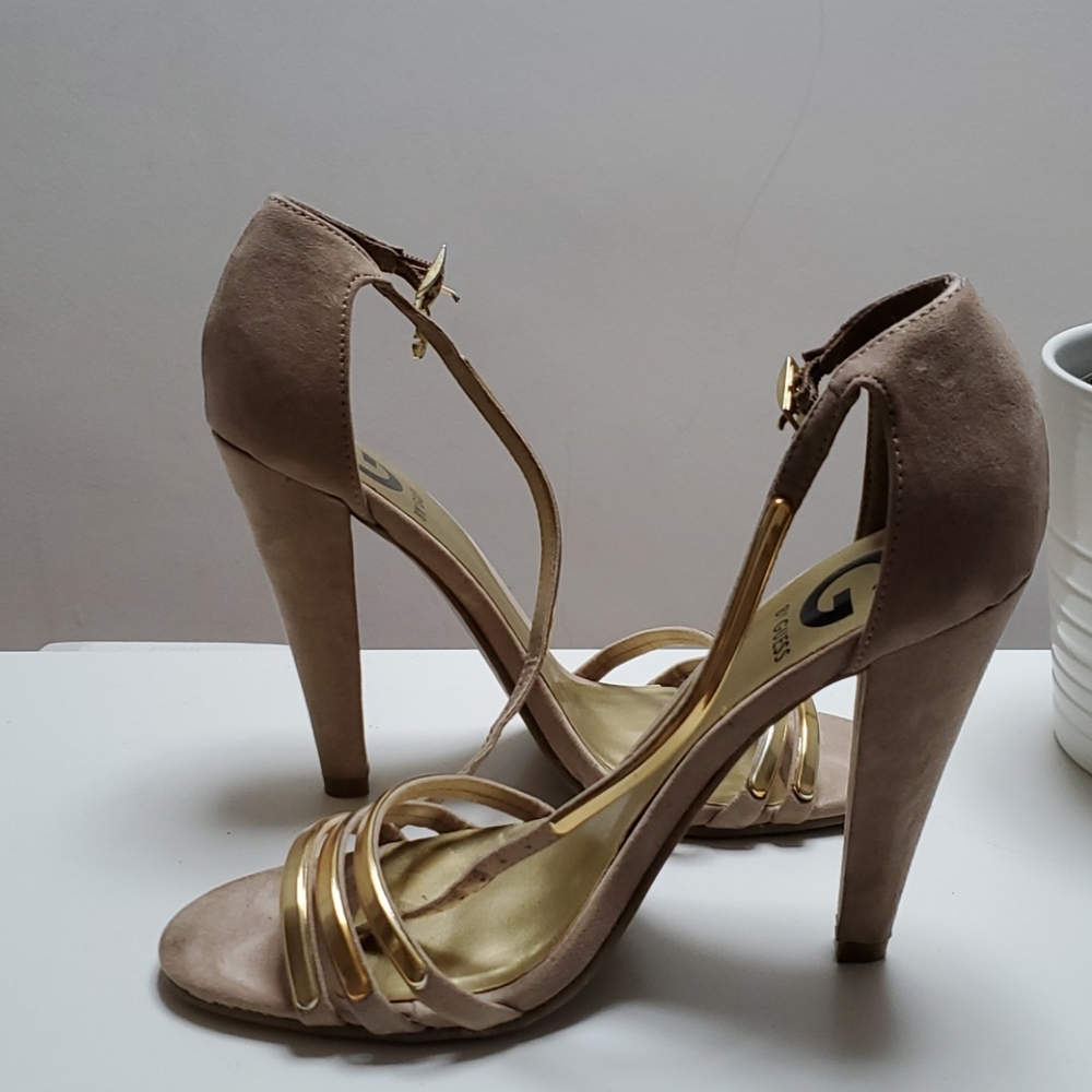 Taupe velvet 4 inch heels